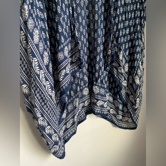 Loft Poncho Shrug Blur Floral Tribal Print Kimono Open Top Cardigan Indian Aztec - Picture 10 of 11